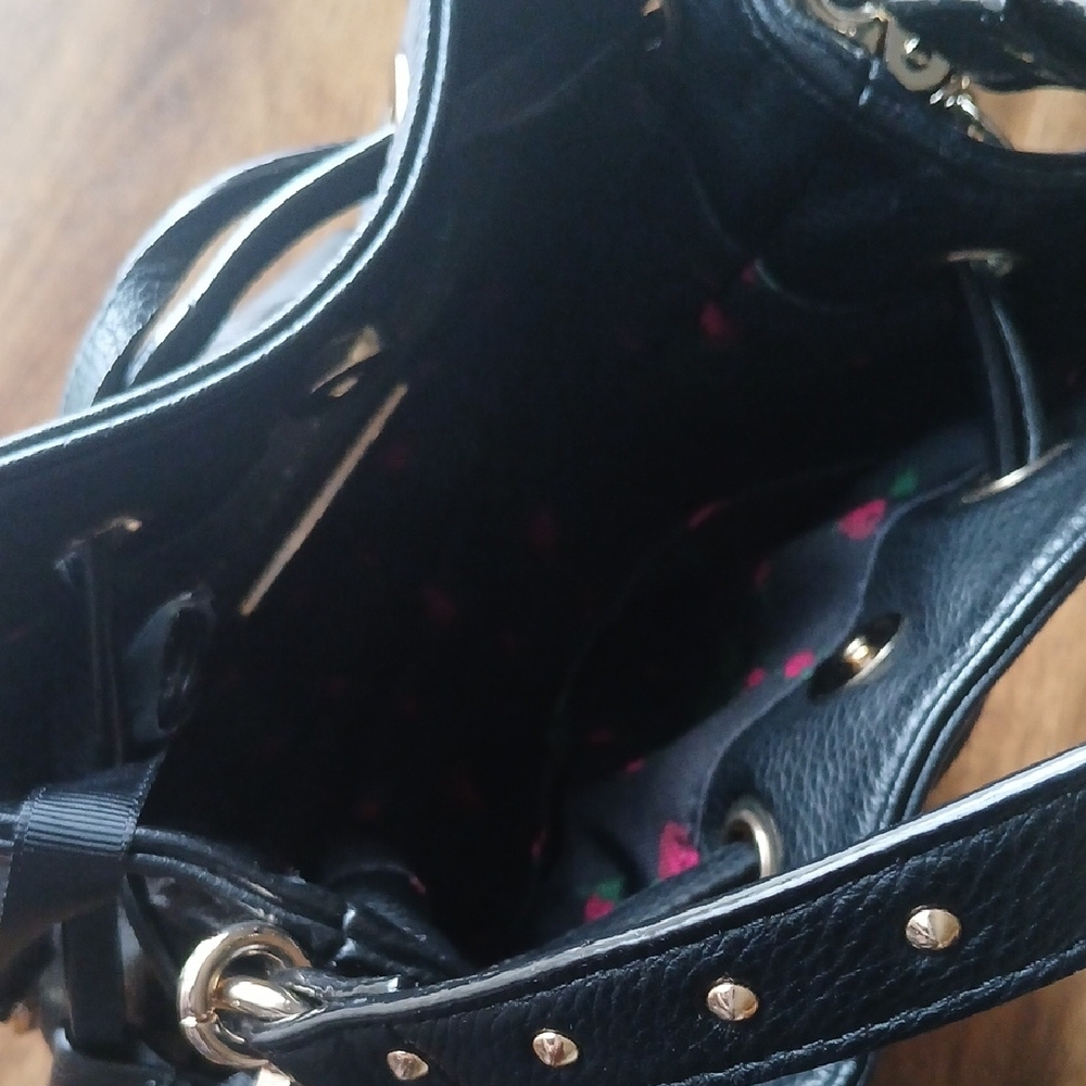 Betsey Johnson Black Studded Robot Drawstring Crossbody Bag 🤖🌹 - Picture 9 of 9